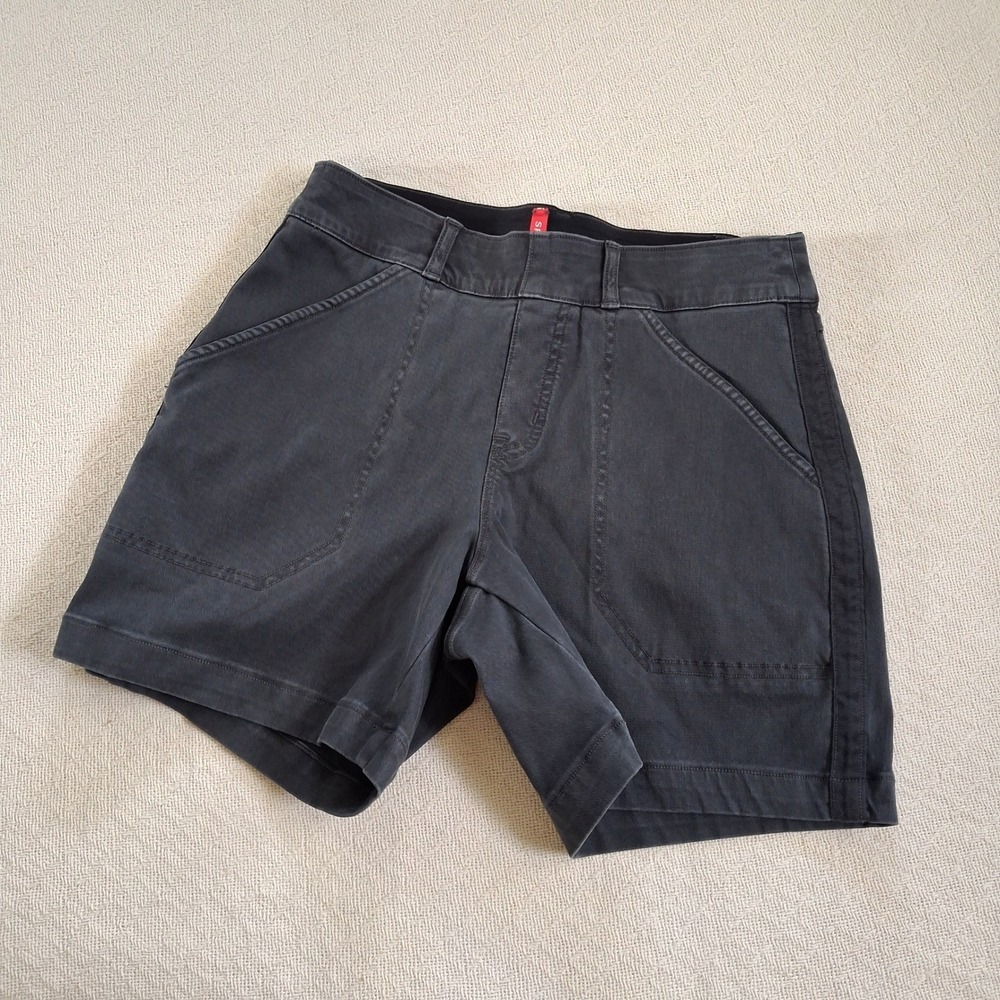 spanx stretch twill 6" shorts casual chic capsule essential 20358r small summer